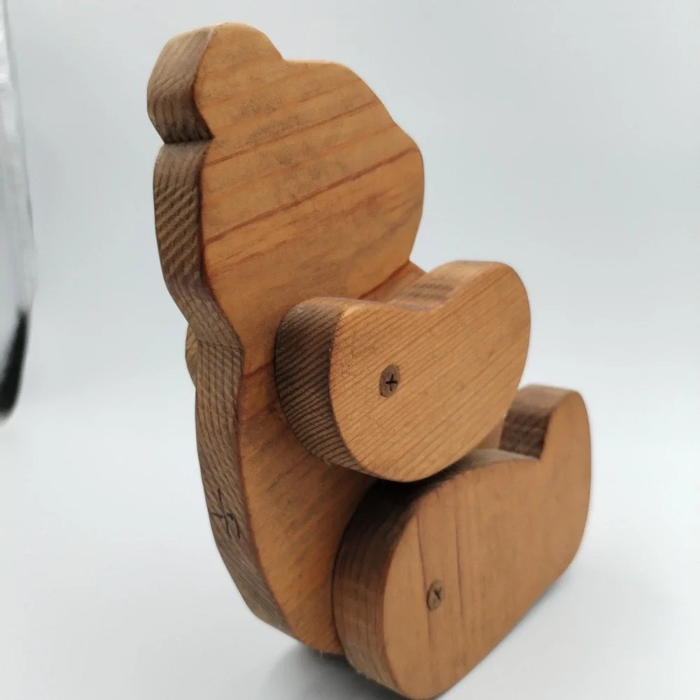 Vintage Jointed Wooden‎ Teddy Bear Folk Art Articulated Moveable Limbs 10